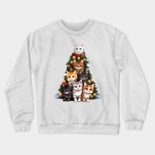 Cat Christmas Tree Crewneck Sweatshirt